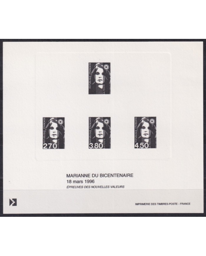 F-EX55065 FRANCE MNH 1996 DELUXE PROOF SHEET MARIANNE