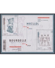 F-EX55329 FRANCE MNH 2011 MAILLOL & BIURDELLE ART SCULTURE SHEET.