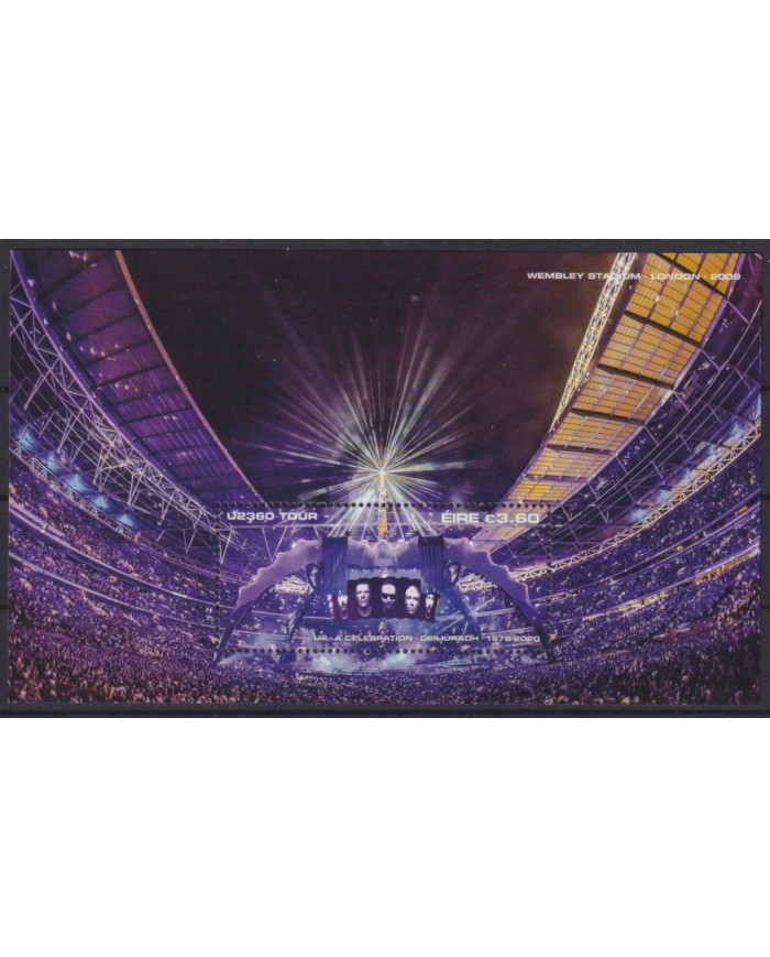 F-EX54405 IRELAND EIRE MNH 2020 WEMBLEY STADIUM U2 CELEBRATION SHEET.