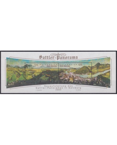 F-EX54585 AUSTRIA OSTERREICH MNH 2005 ART PAINTING SATTLER PANORAMA SHEET.