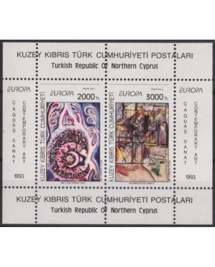 F-EX54409 CYPRUS NORTH TURKEY MNH 1993 EUROPA CEPT ART PAINTING.