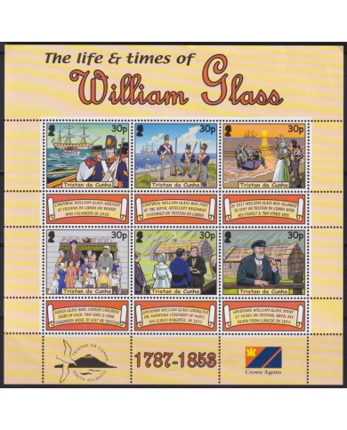 F-EX54016 TRISTAN DA CUNHA MNH 2003 LIFE OF WILLIAM GLASS SHIP LANDING.
