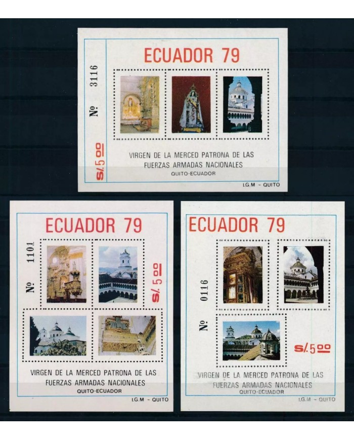 F-EX55285 ECUADOR MNH 1979 VIRGEN DE LA MERCED COLONIAL ARCHITECTURE CHURCH.