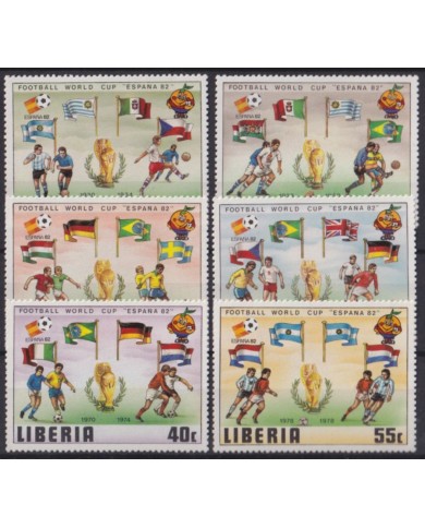 F-EX55522 LIBERIA MNH 1982 WORLD CHAMPIONSHIP SOCCER FOOTBALL SET.