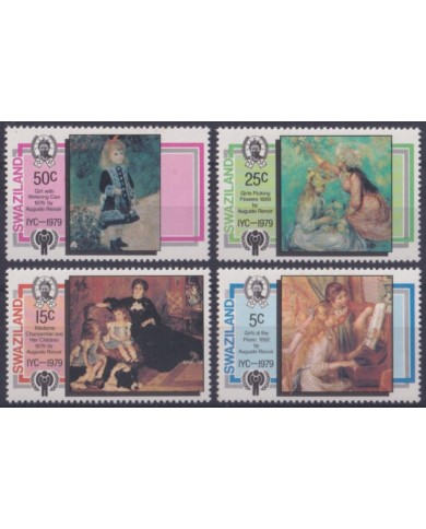 F-EX54472 SWAZILAND MNH 1979 INTERNATIONAL YEAR OF CHILDREN ART RENOIR PAINTING.