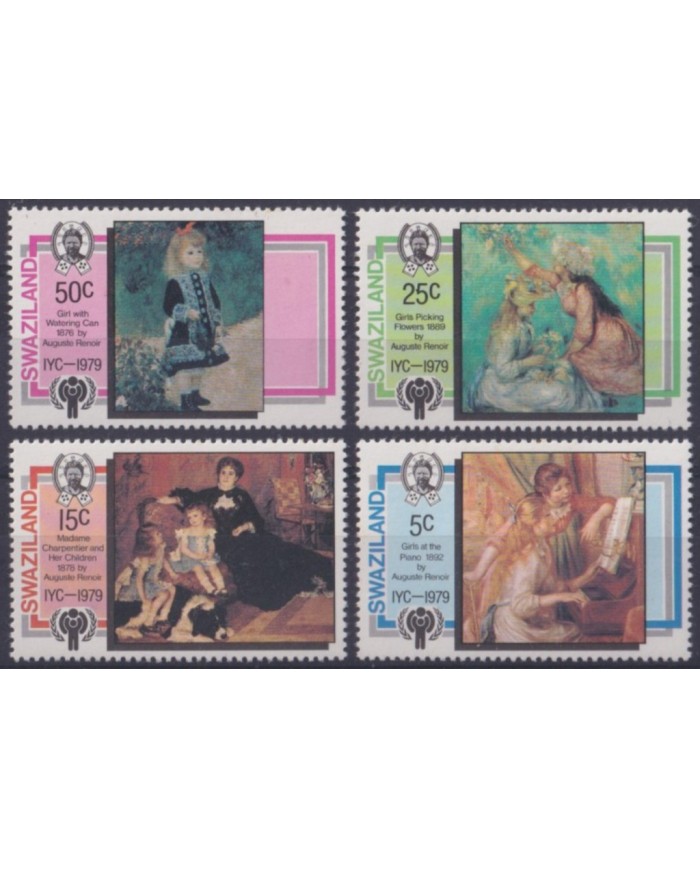 F-EX54472 SWAZILAND MNH 1979 INTERNATIONAL YEAR OF CHILDREN ART RENOIR PAINTING.