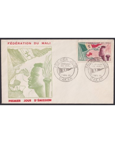 F-EX55170 MALI FDC 1959 FOUNDATION OF FEDERATION.