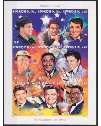 F-EX55038 MALI MNH 1997 IMPERFORATED MUSIC HALL SINATRA NAD KING COLE.