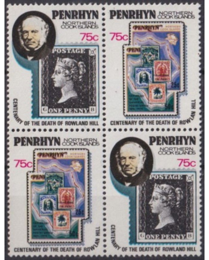 F-EX55194 PENHRYN MNH 1979 CENT OF DEATH ROWLAND HILL PENNY BLACK.