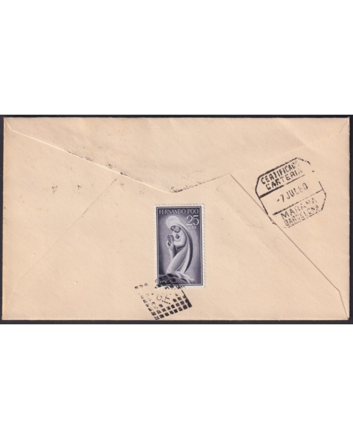 F-EX55160 FERNANDO POO FDC 1960 PRO- CHILDREN FALLA.
