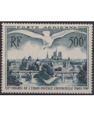F-EX55673 FRANCE FRANCIA MNH 1947 BIRD FLYING XII COGRESS UPU.