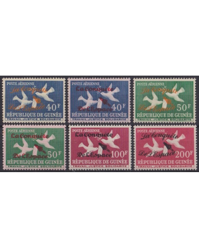 F-EX55921 GUINEA GUINEE MNH 1962 SPACE CONQUEST OVERPRINT BIRDS VÖGEL OISEAUX AVES.