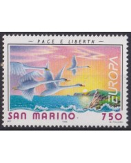 F-EX55669 SAN MARINO MNH 1995 EUROPA PACE & FREEDOM BIRD VÖGEL OISEAUX AVES.