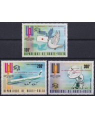 F-EX55684 UPPER VOLTA MNH 1974 UPU SATELLITE AIRPLANE AVION PIGEON.