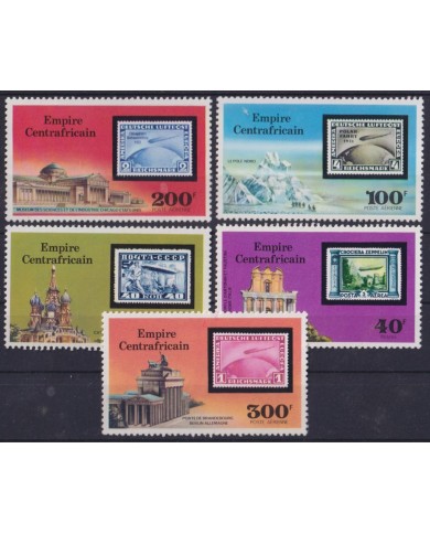 F-EX55688 CENTRAL AFRICA EMPIRE MNH 1977 ZEPPELIN FLIGHT AIRPLANE AVION