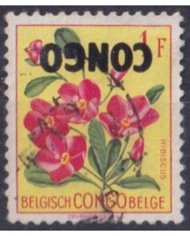 F-EX55903 CONGO USED 1960 INVERTED OVERPRINT.