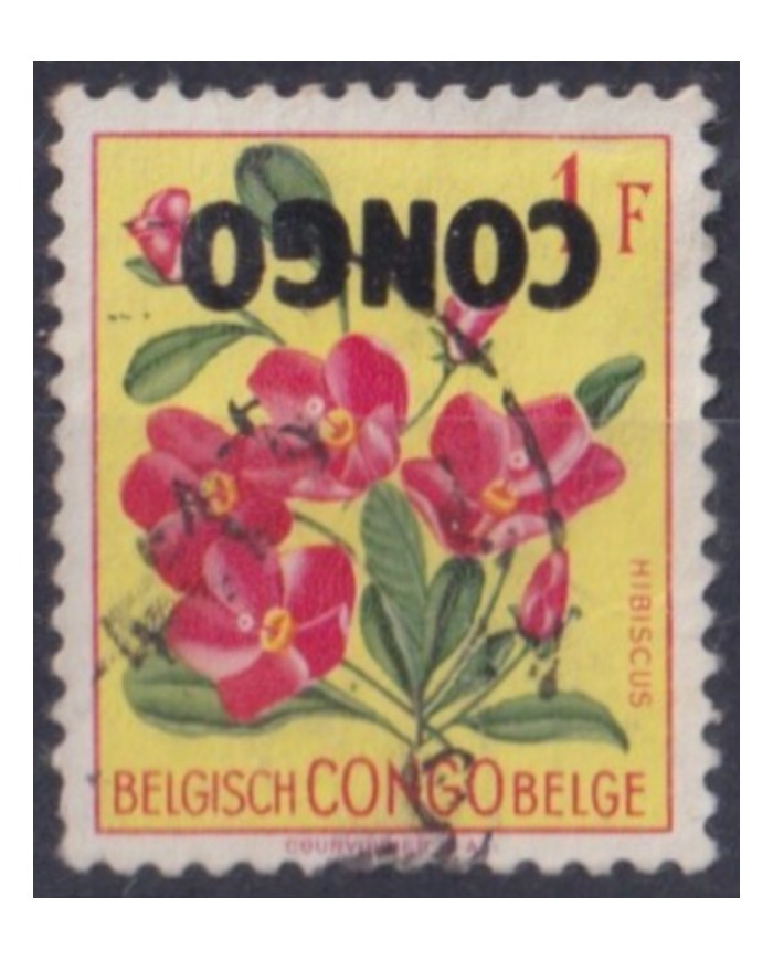 F-EX55903 CONGO USED 1960 INVERTED OVERPRINT.