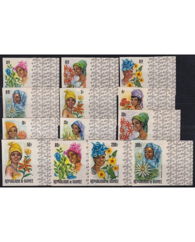 F-EX53095 GUINEA GUINEE MH IMPERFORATED ETHNIC WOMAN & FLOWER.