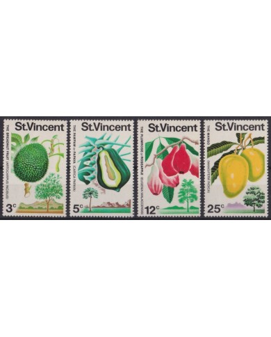 F-EX55909 ST VINCENT MNH 1972 FRUIT MANGO PAPAYA PLUMROSE ROSEAPPLE.