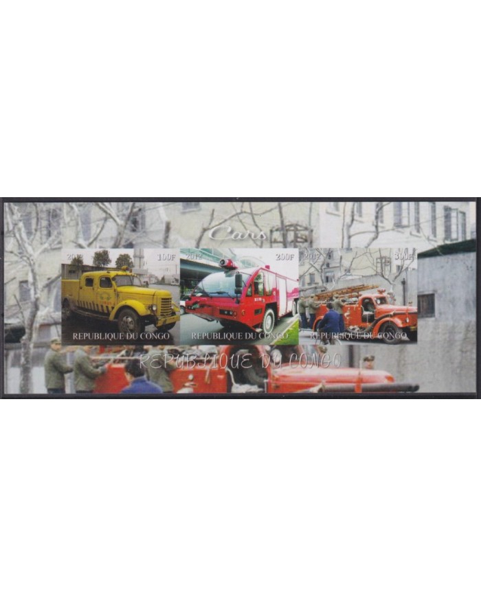F-EX55001 CONGO MNH 2012 FIRE FIREFIGHTING CARROS DE BOMBEROS.