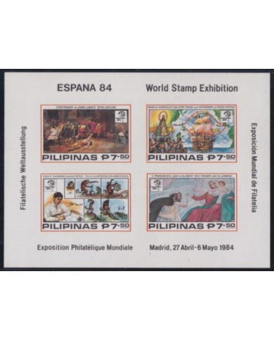 F-EX53229 PHILIPPINES MNH 1984 IMPERFORATED SPAIN WORLD STAMPS EXHIBITION SHIP.
