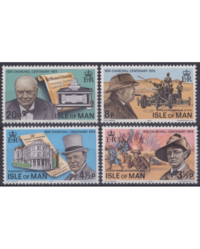 F-EX48346 MAN IS MNH 1974 WINSTON CHURCHILL WWII.