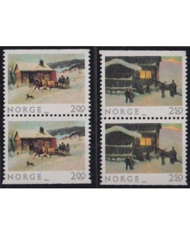 F-EX53766 NORWAY NORGE NOREG MNH 1983 ART PAINTING PAIR.