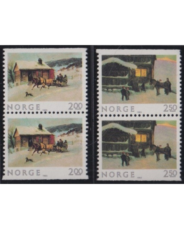 F-EX53766 NORWAY NORGE NOREG MNH 1983 ART PAINTING PAIR.
