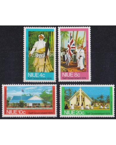 F-EX53364 NIUE MNH 1974 SELF GOVERNMENT ETHNIC TRADITION ARCHITECTURE.