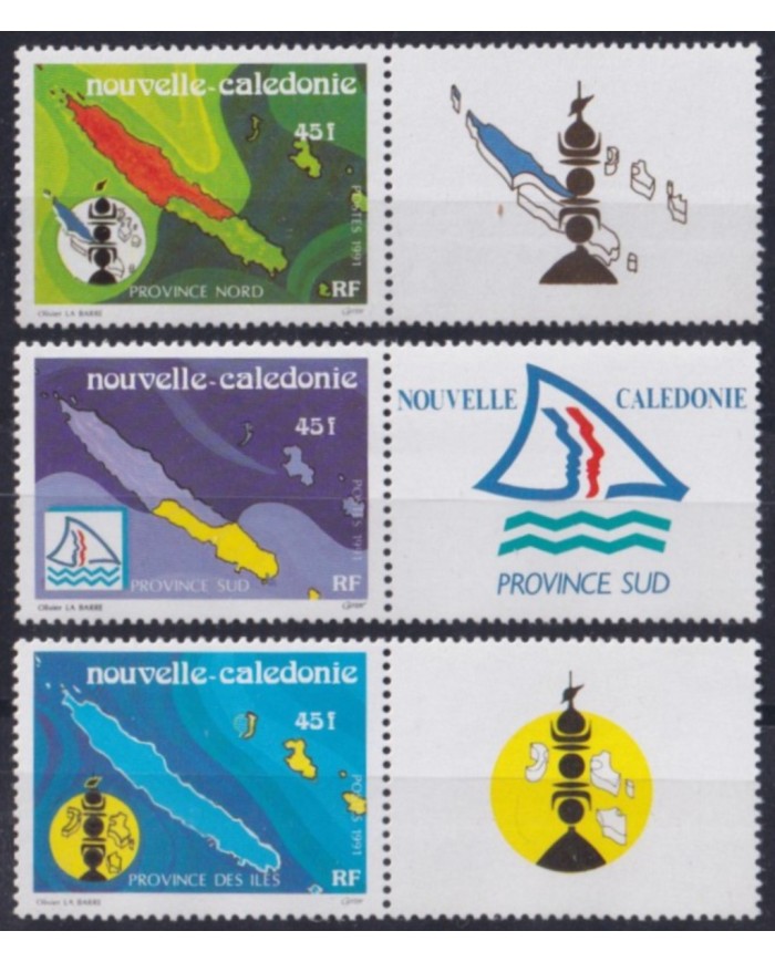 F-EX53263 NEW CALEDONIE MNH 1991 THREE PROVINCES MAP.