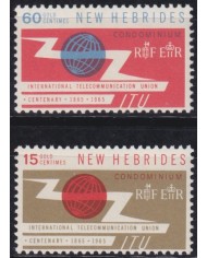 F-EX45839 NEW HEBRIDES MNH 1965 INTERNATIONAL TELECOMMUNICATIONS YEAR IN FRENCH.