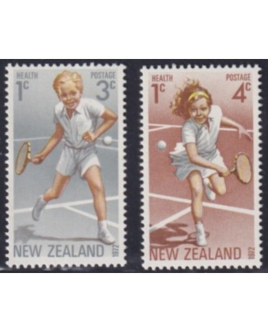 F-EX44498 NEW ZEALAND MNH 1972 HEALTH NATIONAL FUNDATION SPORT TENNIS.