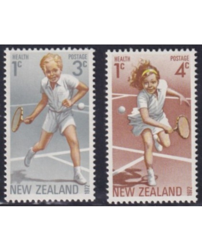 F-EX44498 NEW ZEALAND MNH 1972 HEALTH NATIONAL FUNDATION SPORT TENNIS.