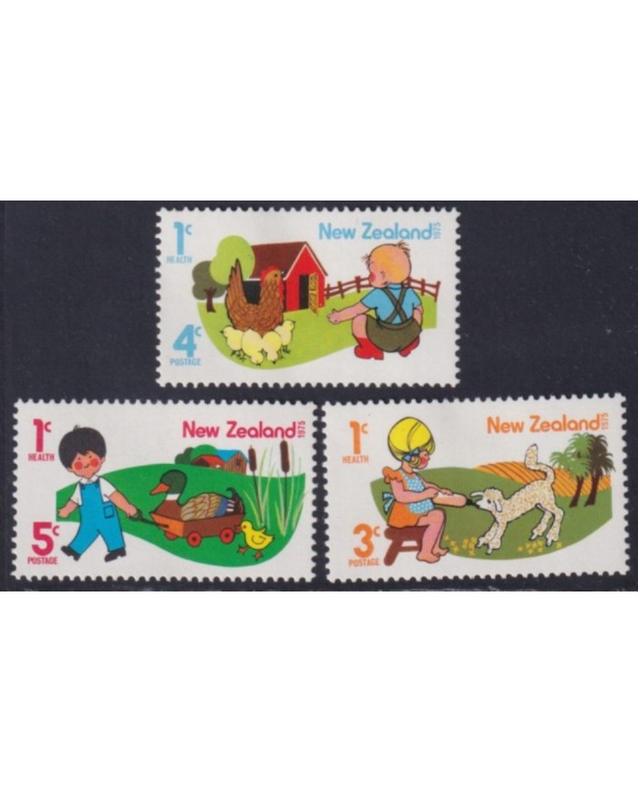 F-EX44488 NEW ZEALAND MNH 1975 HEALTH CHILDREN DRAWING.