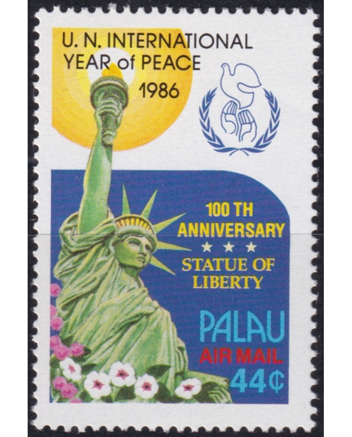 F-EX49994 PALAU MNH 1986 CENTENARY OF STATUE OF LIBERTY MONUMENT.