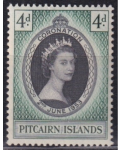 F-EX49998 PITCAIRN IS ORIGINAL GUM 1953 CORONATION.