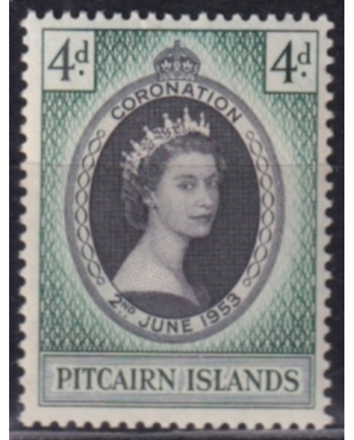 F-EX49998 PITCAIRN IS ORIGINAL GUM 1953 CORONATION.