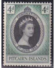 F-EX49998 PITCAIRN IS ORIGINAL GUM 1953 CORONATION.