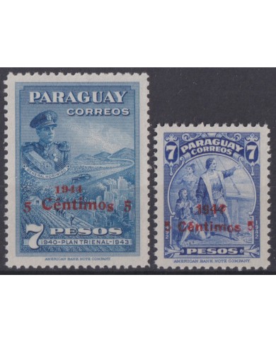 F-EX53425 PARAGUAY MNH 1944 OVERPRINT DISCOVERY COLUMBUS GEN MORINIGO