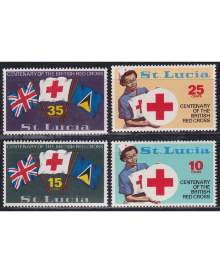 F-EX53482 ST LUCIA MNH 1970 RED CROSS CENTENARY.