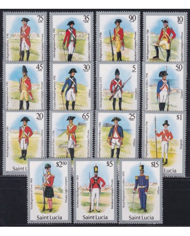 F-EX46584 ST LUCIA MNH MILITAR COSTUMES UNIFORM MISSING 20$.