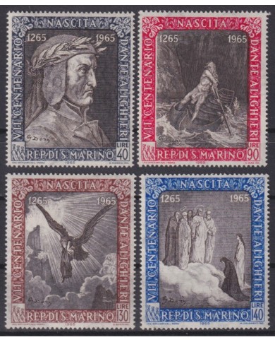 F-EX53701 SAN MARINO MNH 1965 VII CENTENARY DANTE ALIGHERI INFERNO DORE ENGRAVING.