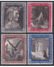 F-EX53701 SAN MARINO MNH 1965 VII CENTENARY DANTE ALIGHERI INFERNO DORE ENGRAVING.
