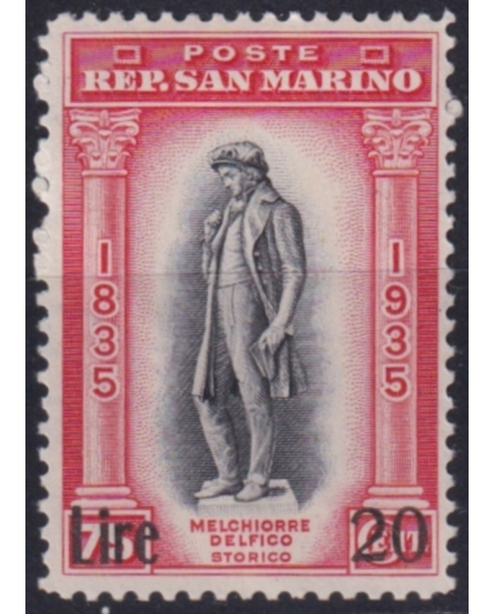 F-EX49901 SAN MARINO MH 1942 OVERPRINT LIRE 20 MELCHIORE DELFICO.