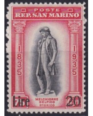 F-EX49901 SAN MARINO MH 1942 OVERPRINT LIRE 20 MELCHIORE DELFICO.
