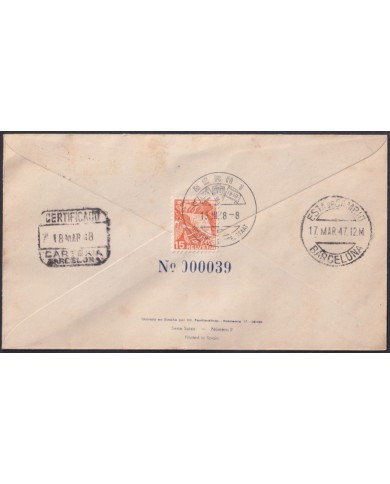 F-EX47557 SWITZERLAND FDC 1948 200th WESTPHALIA TREATY BASEL CANCEL TO SPAIN.