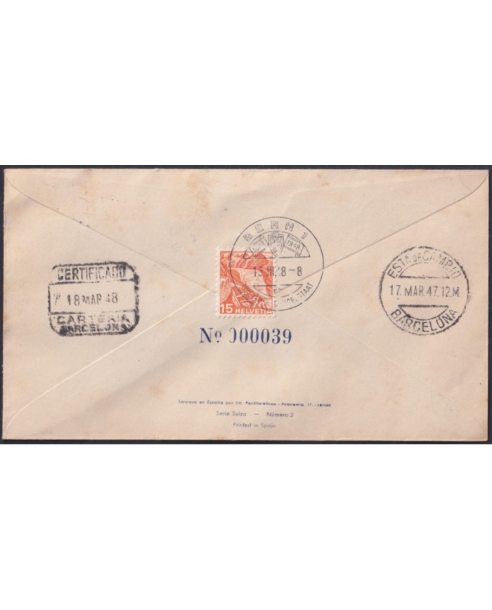 F-EX47557 SWITZERLAND FDC 1948 200th WESTPHALIA TREATY BASEL CANCEL TO SPAIN.