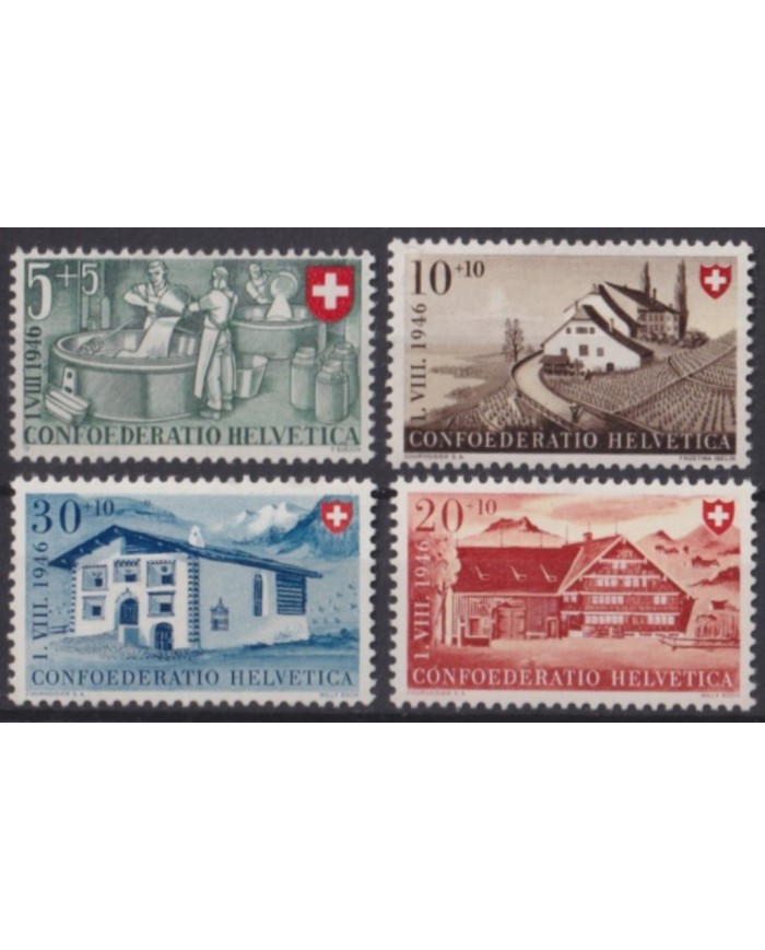 F-EX53712 SWITZERLAND MNH 1946 NATIONAL DAY ARCHITECTURE.