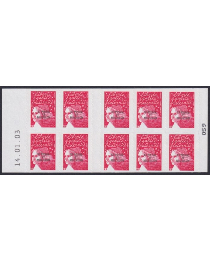 F-EX50370 ST PIERRE ET MIQUELON SPM MNH 2003 ADHESIVE MARIANNE BOOKLED.