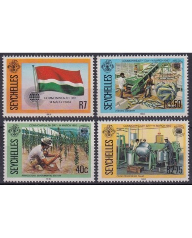 F-EX47030 SEYCHELLES IS MNH 1983 COMMOWEALTH DAY AGRICULTURE FOOD FISHING.